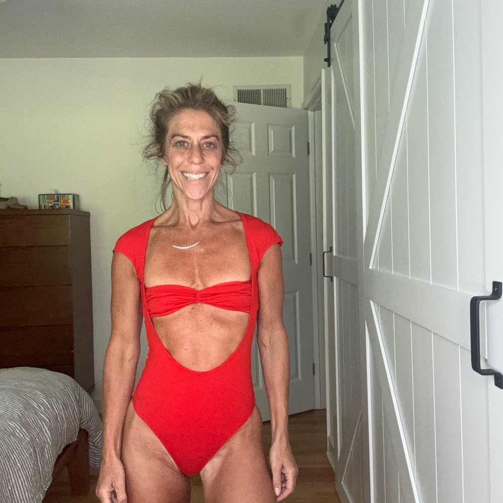 Beaufille Red Cutout Bodysuit